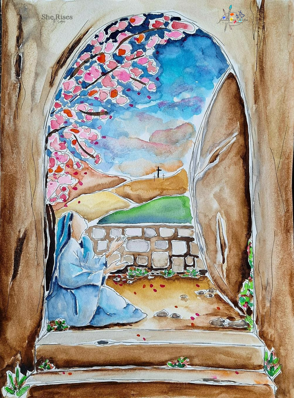 Aquarel nieuwsbrief april - She Rises